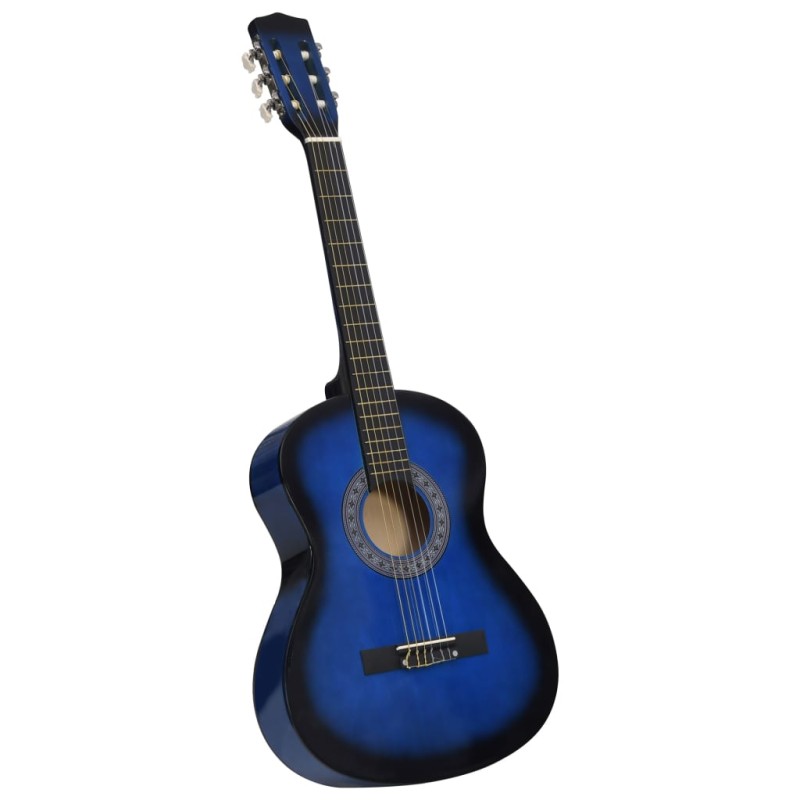 vidaXL Chitarra Classica per Principianti e Bambini Blu 3/4 36"     