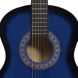 vidaXL Chitarra Classica per Principianti e Bambini Blu 3/4 36"     