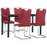 vidaXL Set Sala da Pranzo 5 pz in Similpelle Rosso