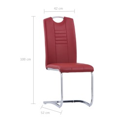 vidaXL Set Sala da Pranzo 5 pz in Similpelle Rosso