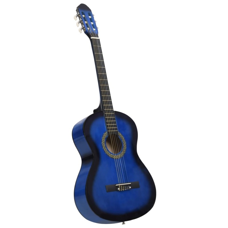 vidaXL Chitarra Classica per Principianti Blu 4/4 39" in Tiglio      