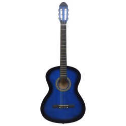 vidaXL Chitarra Classica per Principianti Blu 4/4 39" in Tiglio      