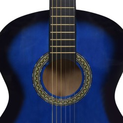 vidaXL Chitarra Classica per Principianti Blu 4/4 39" in Tiglio      