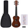 vidaXL Set Ukulele Soprano con Borsa per Bambini Legno Scuro 23"