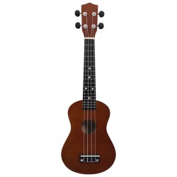 vidaXL Set Ukulele Soprano con Borsa per Bambini Legno Scuro 23"