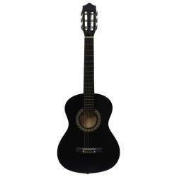 vidaXL Chitarra Classica per Principianti e Bambini Nera 1/2 34"