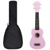 vidaXL Set Ukulele Soprano con Borsa per Bambini Rosa 21"     