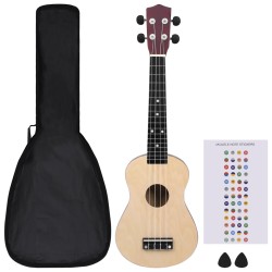 vidaXL Set Ukulele Soprano con Borsa per Bambini Legno Chiaro 23"