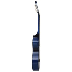 vidaXL Chitarra Classica Cutaway Western 6 Corde 38" Blu Ombreggiato    