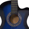 vidaXL Chitarra Classica Cutaway Western 6 Corde 38" Blu Ombreggiato    