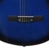 vidaXL Chitarra Classica Cutaway Western 6 Corde 38" Blu Ombreggiato    