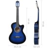 vidaXL Chitarra Classica Cutaway Western 6 Corde 38" Blu Ombreggiato    