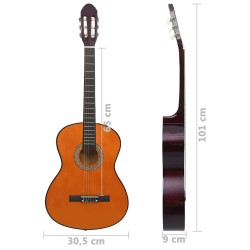 vidaXL Chitarra Classica per Principianti Nera 4/4 39" in Tiglio     