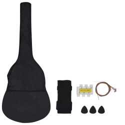 vidaXL Set Chitarra Classica per Principianti 8 pz Nera 1/2 34"