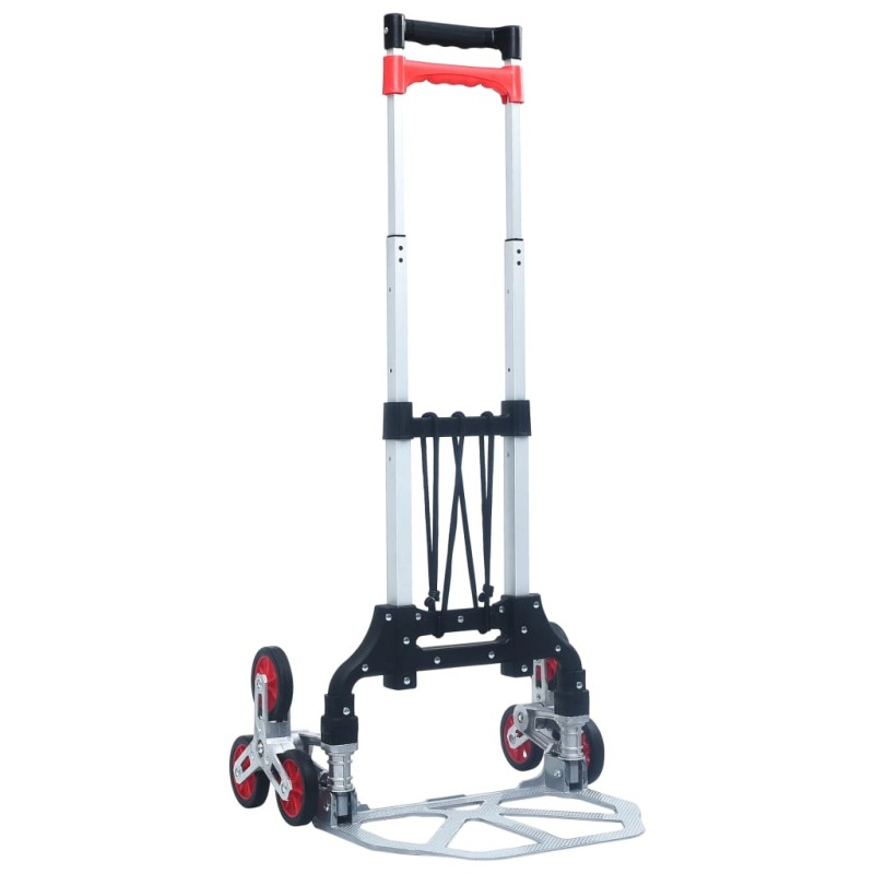 vidaXL Carrello per Scale Pieghevole 70 kg in Alluminio Argento