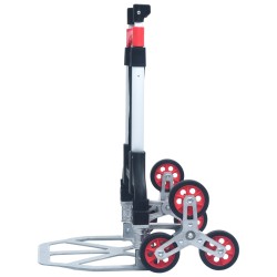 vidaXL Carrello per Scale Pieghevole 70 kg in Alluminio Argento