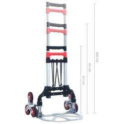 vidaXL Carrello per Scale Pieghevole 70 kg in Alluminio Argento