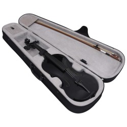 vidaXL Set Completo Violino con Arco e Mentoniera Nero 4/4