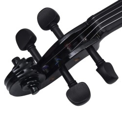 vidaXL Set Completo Violino con Arco e Mentoniera Nero 4/4