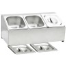 vidaXL Supporto Gastronorm con 3 Contenitori GN 1/6 in Acciaio Inox