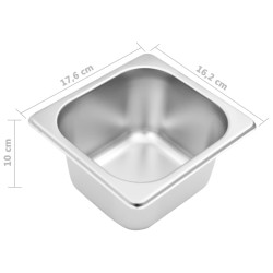 vidaXL Supporto Gastronorm con 3 Contenitori GN 1/6 in Acciaio Inox