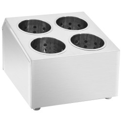 vidaXL Portaposate con 4 Inserti Quadrato in Acciaio Inox 