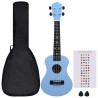 vidaXL Set Ukulele Soprano con Borsa per Bambini Blu Baby 23"