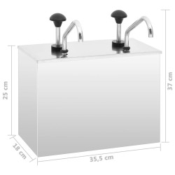 vidaXL Distributore di Salsa in Acciaio Inossidabile 2 x 3,5 L