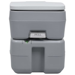 vidaXL WC Portatile per Campeggio Grigio 20+10 L