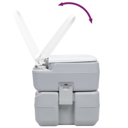 vidaXL WC Portatile per Campeggio Grigio 20+10 L