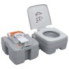 vidaXL WC Portatile per Campeggio Grigio 20+10 L