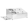 vidaXL Supporto Gastronorm con 6 Contenitori GN 1/6 in Acciaio Inox