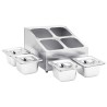 vidaXL Supporto Gastronorm con 4 Contenitori GN 1/6 in Acciaio Inox