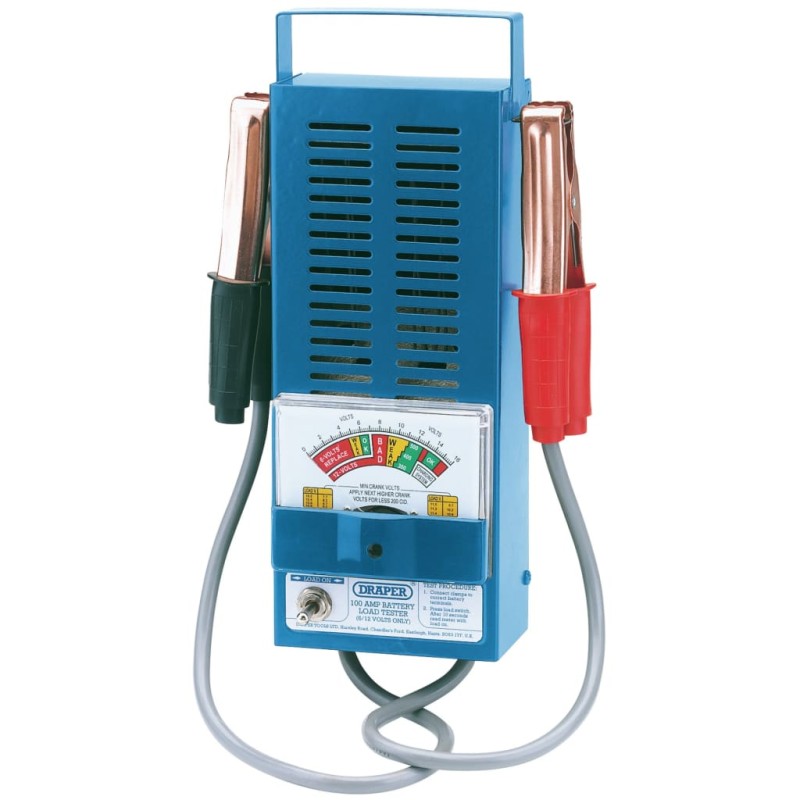 Draper Tools Tester di Carico della Batteria 100 Amp Blu