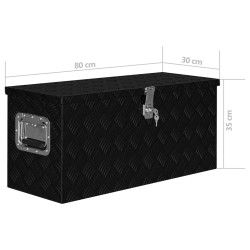 vidaXL Cassetta in Alluminio 80x30x35 cm Nera 