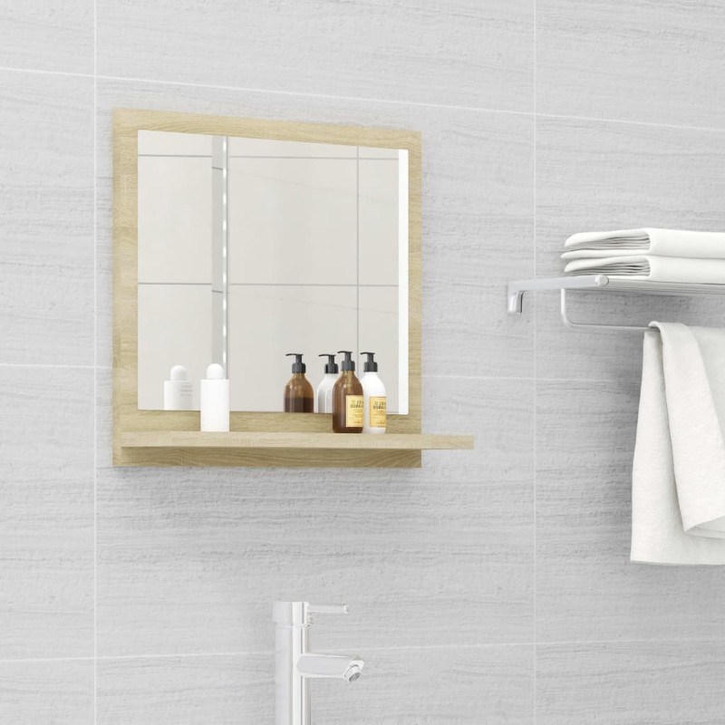 vidaXL Specchio da Bagno Rovere Sonoma 40x10,5x37 cm in Truciolato