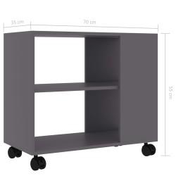 vidaXL Tavolino da Salotto Grigio 70x35x55 cm in Legno ingegnerizzato