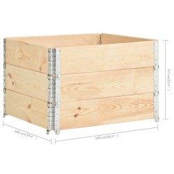 vidaXL Collari per Pallet 3 pz 100x100 cm in Legno Massello di Pino