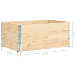 vidaXL Collari per Pallet 3 pz 100x150 cm in Legno Massello di Pino