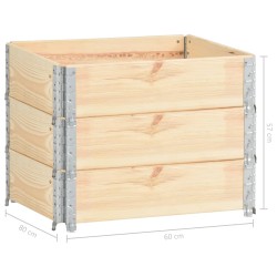 vidaXL Collari per Pallet 3 pz 60x80 cm in Legno Massello di Pino