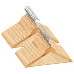 vidaXL Set Appendiabiti 50 pz Antiscivolo in Legno Massello