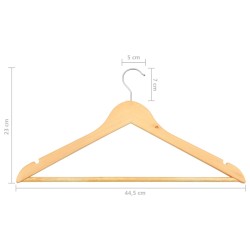 vidaXL Set Appendiabiti 50 pz Antiscivolo in Legno Massello