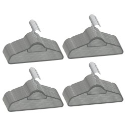 vidaXL Set Appendiabiti 100 pz Antiscivolo Grigio in Velluto