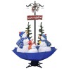 vidaXL Albero di Natale con Nevicata e Base ad Ombrello Blu 170 cm PVC