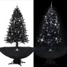 vidaXL Albero di Natale con Nevicata e Base ad Ombrello Nero 190cm PVC