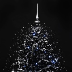 vidaXL Albero di Natale con Nevicata e Base ad Ombrello Nero 190cm PVC