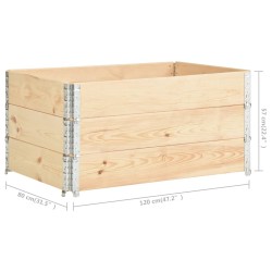 vidaXL Collari per Pallet 3 pz 80x120 cm in Legno Massello di Pino