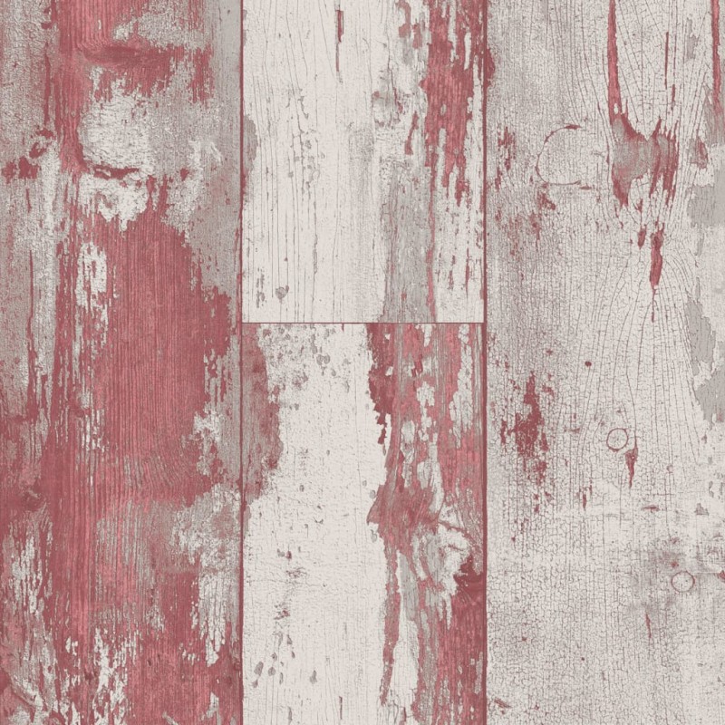 DUTCH WALLCOVERINGS Carta da Parati Legno Rosso e Beige