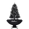 vidaXL Albero di Natale con Nevicata e Base ad Ombrello Nero 170cm PVC