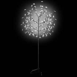 vidaXL Albero di Natale 120 LED Bianco Freddo Ciliegio in Fiore 150 cm